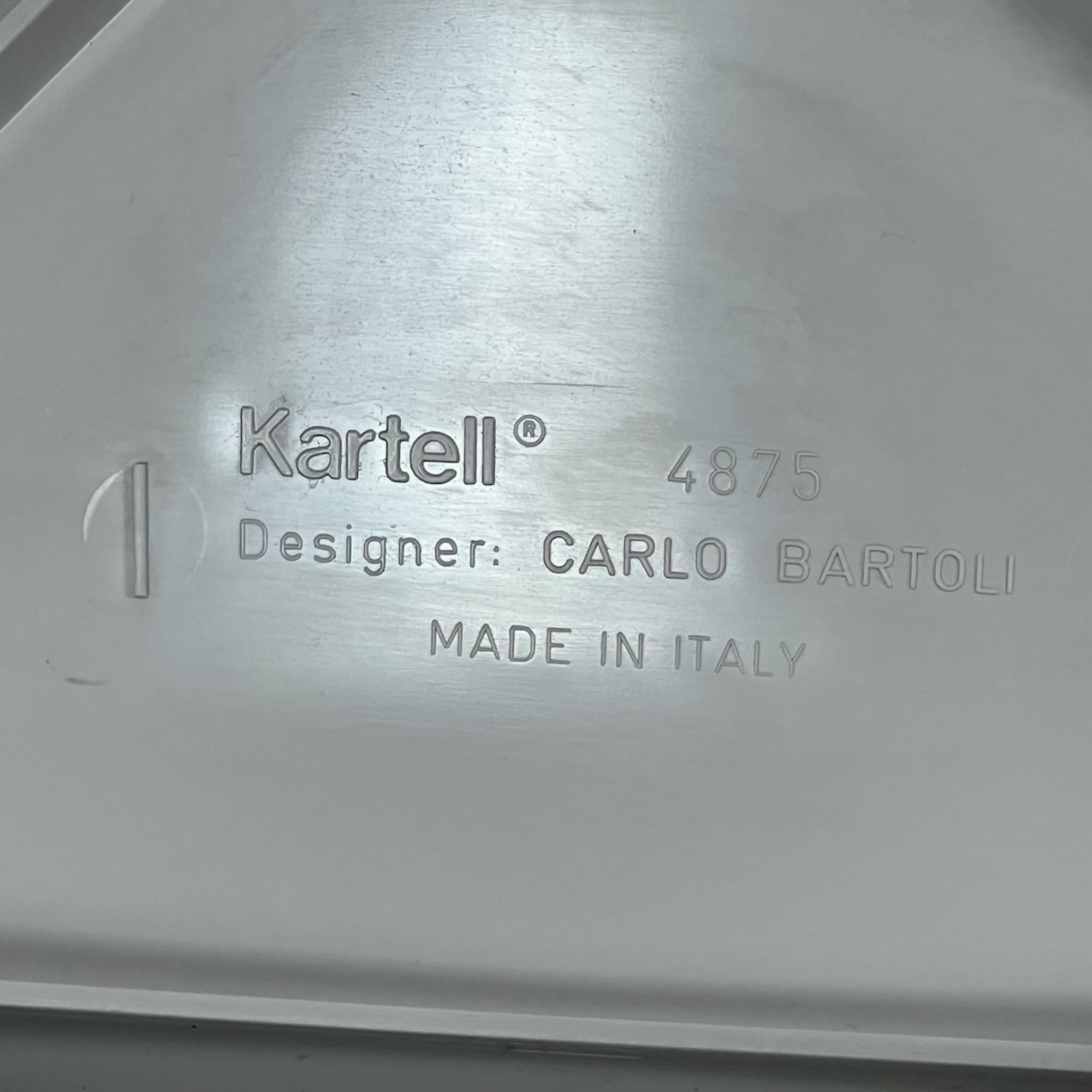Kartell Chair Model 4875 by Carlo Bartoli - Glossy White - Italy, 1970s For Sale 1