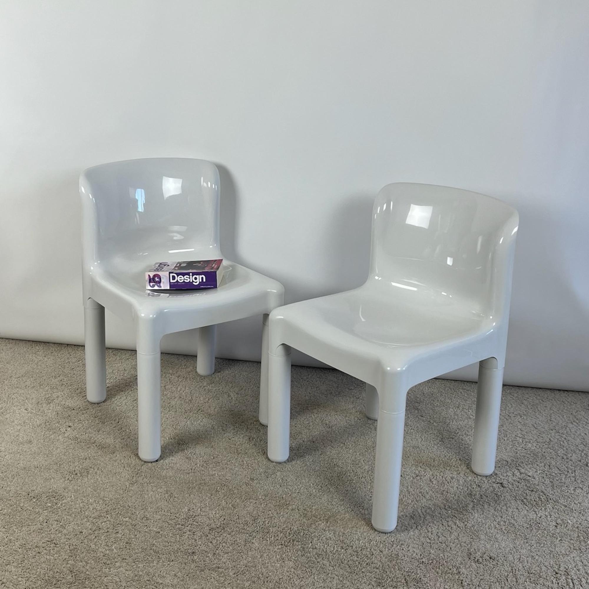 Kartell-Stuhl Modell 4875 von Carlo Bartoli – glänzendes Weiß – Italien, 1970er Jahre im Angebot 2