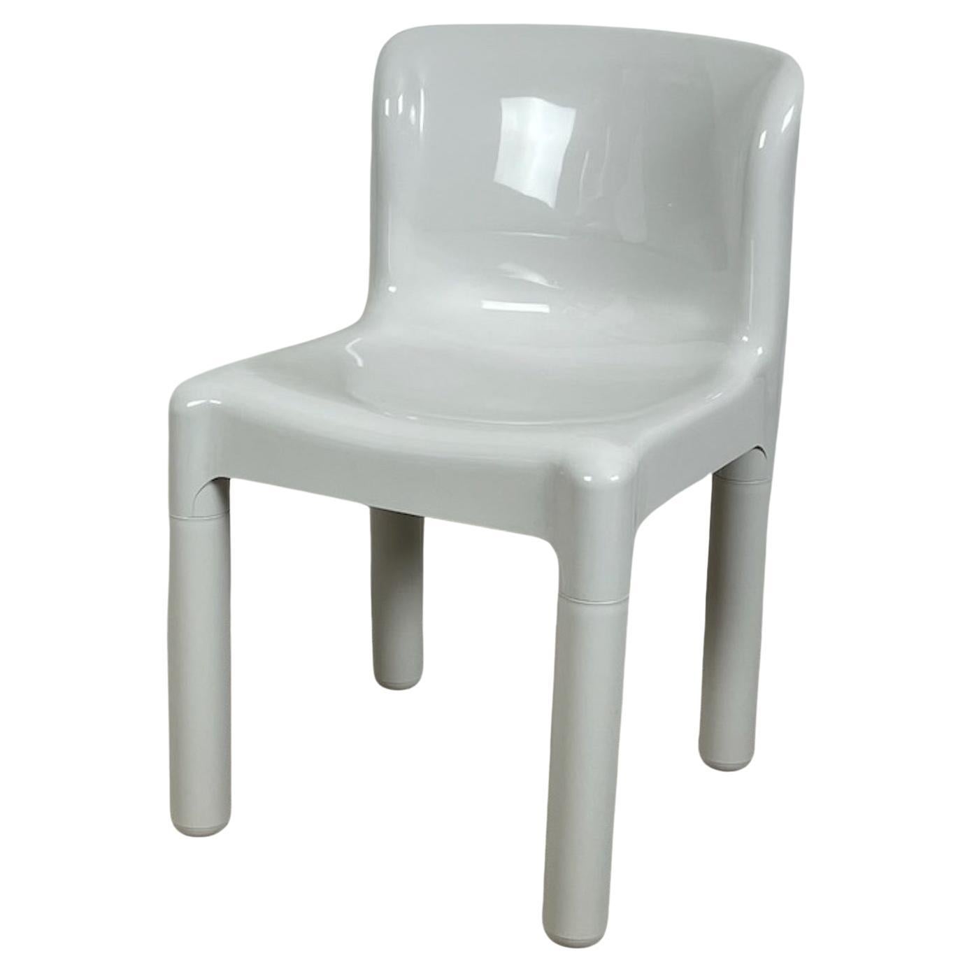 Kartell-Stuhl Modell 4875 von Carlo Bartoli – glänzendes Weiß – Italien, 1970er Jahre im Angebot