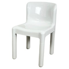 Silla Kartell Modelo 4875 de Carlo Bartoli - Blanco Brillante - Italia, Años 70