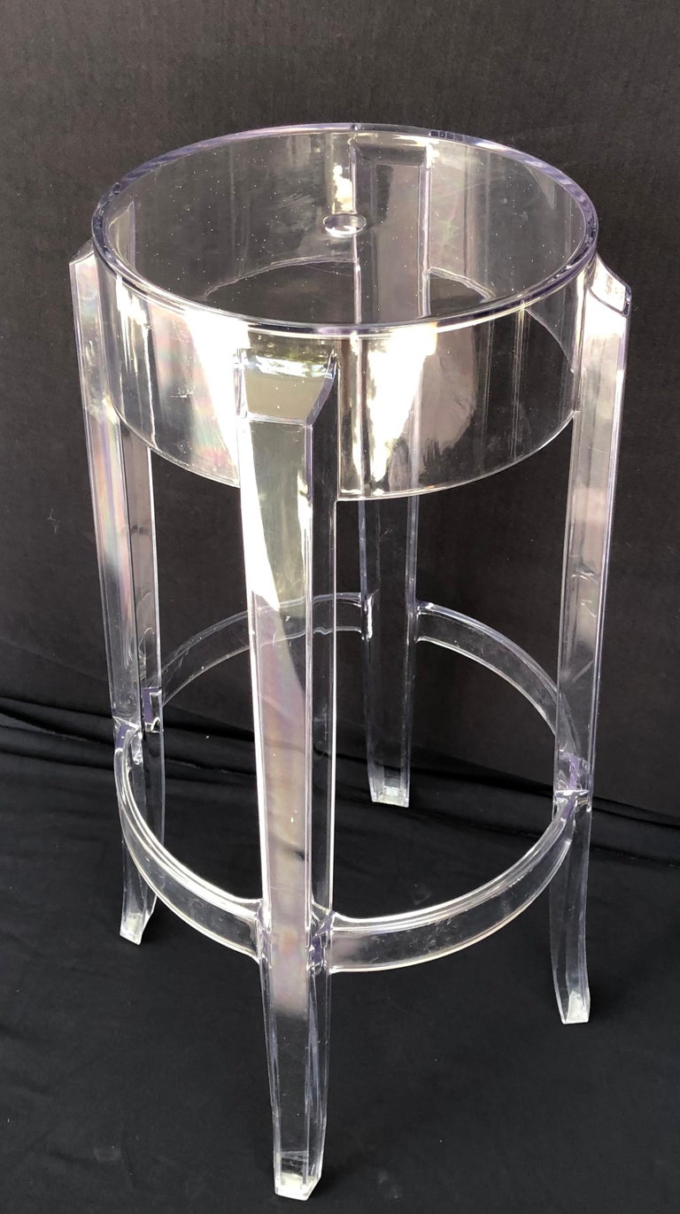 Kartell Charles Ghost Bar Stools by Philippe Starck, Italy, Set of 3 For Sale at 1stDibs