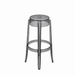 Kartell Charles Ghost Large Stools in Smoke Grey by Philippe Starck, Italy