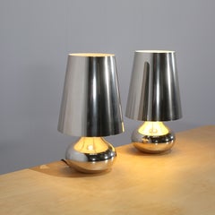 Kartell Cindy Lamps in Silver, Set of Two
