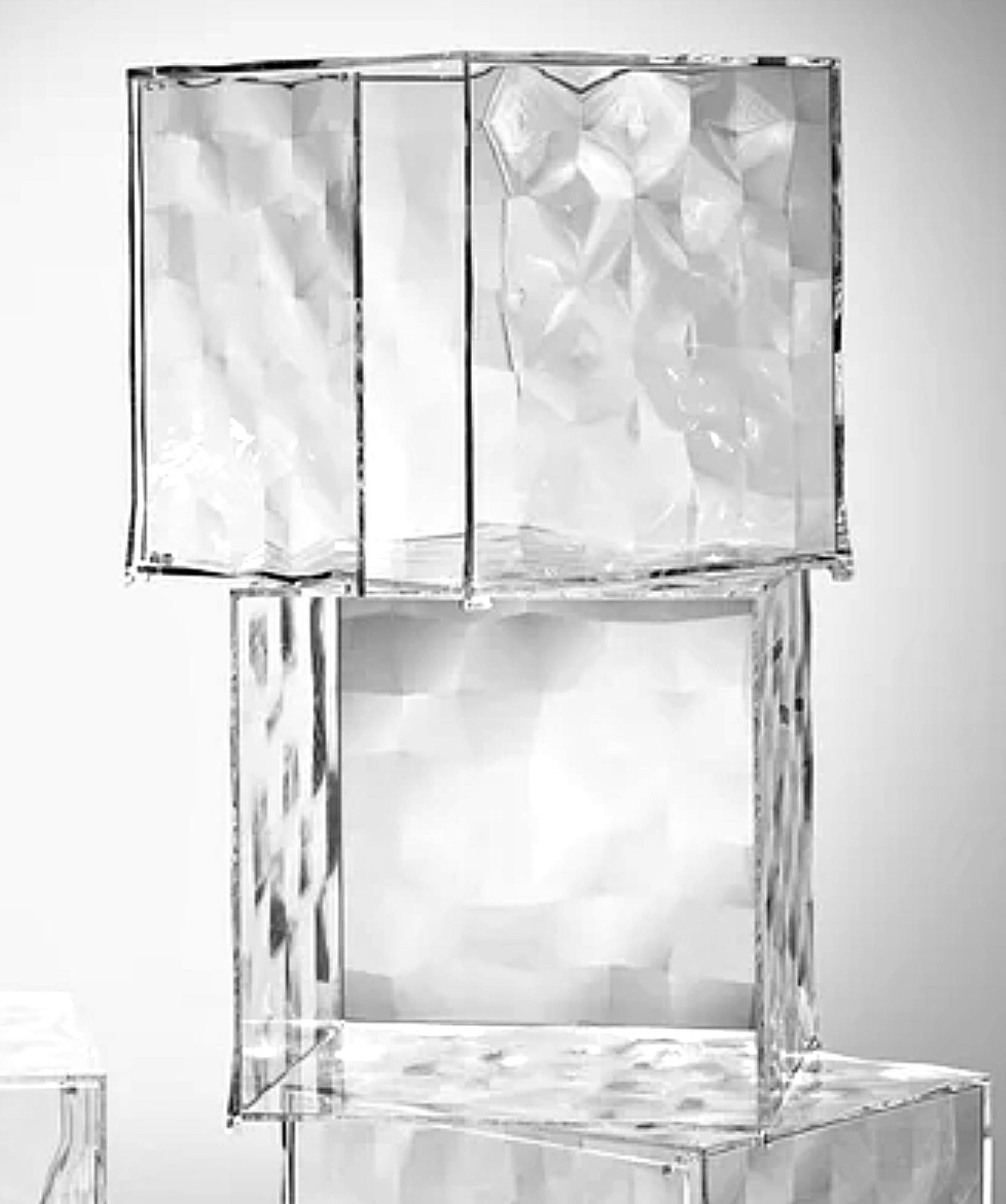 Kartell Clear Optic Storage Cube with Door, Modular Cabinet, Italy. For Sale 4