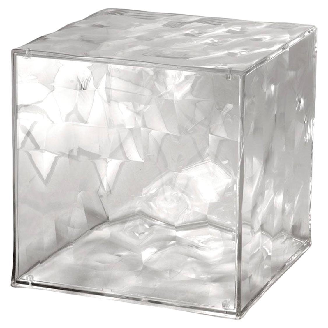 Kartell Klarer optischer Aufbewahrungswürfel mit Tür, modularer Schrank, Italien.