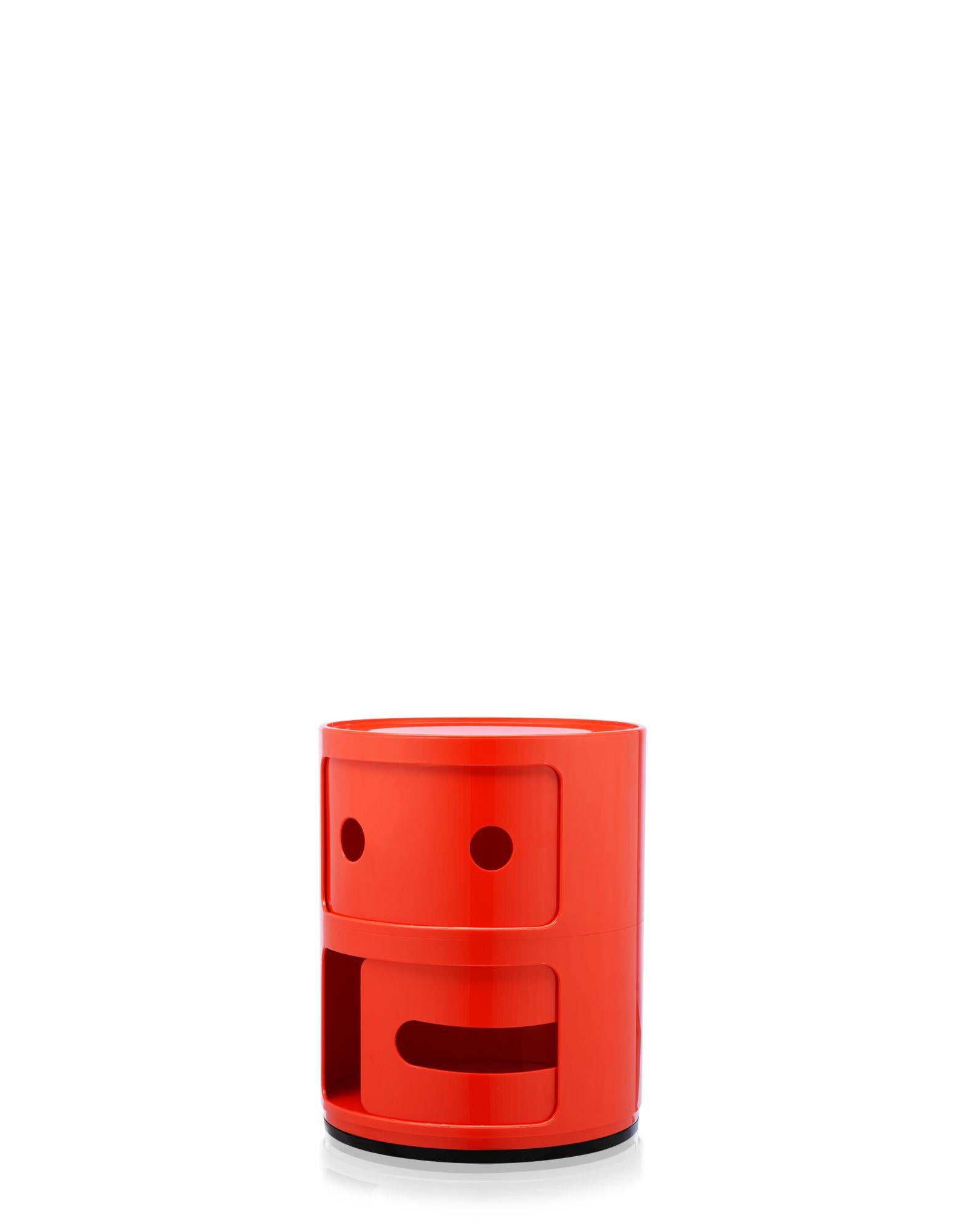 Moderne Tiroir Componibili Kartell à 2 niveaux rouge sourire d'Anna Castelli Ferrieri en vente