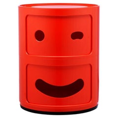 Kartell Componibili 2-Tier Drawer in Smile Red by Anna Castelli Ferrieri