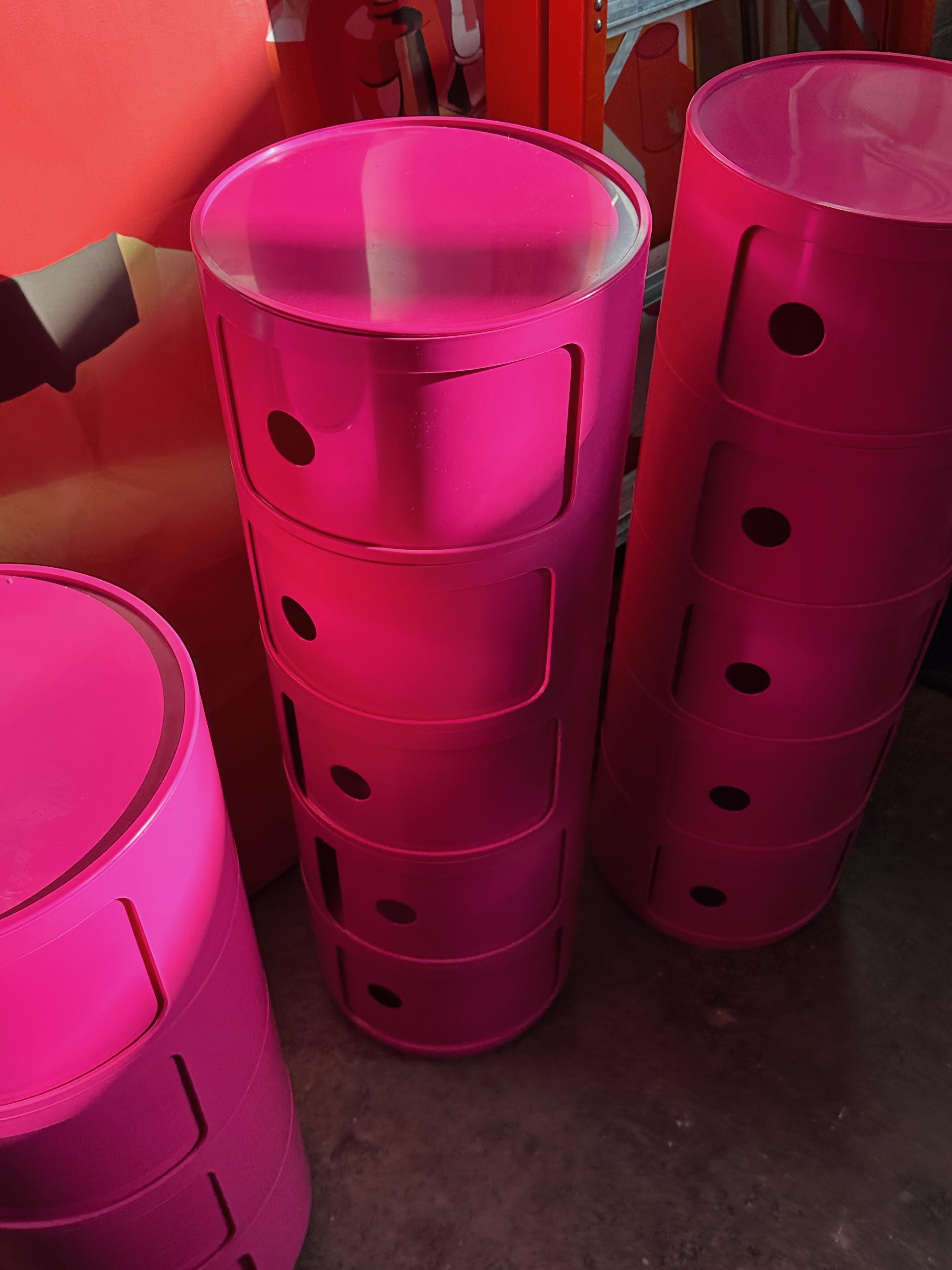 hot pink plastic drawers