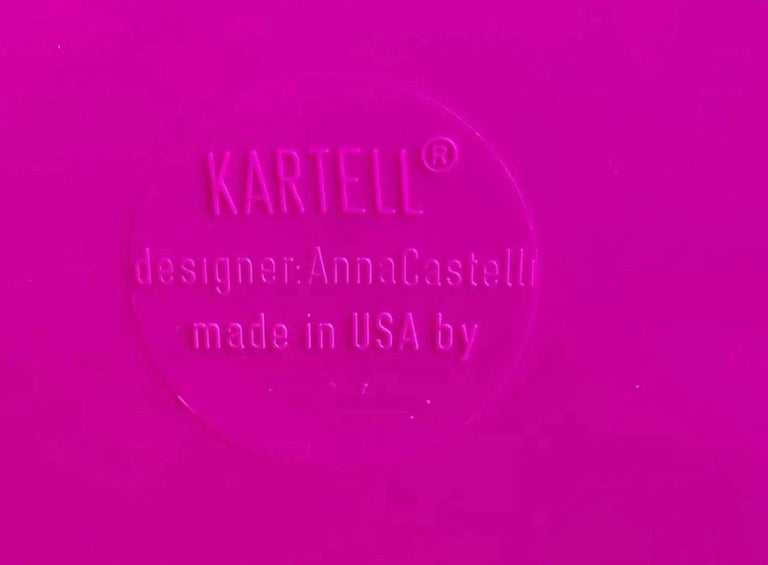 Plastic Kartell Componibili 8-Tier Modern Storage Cabinet, Hot Pink, Italy For Sale