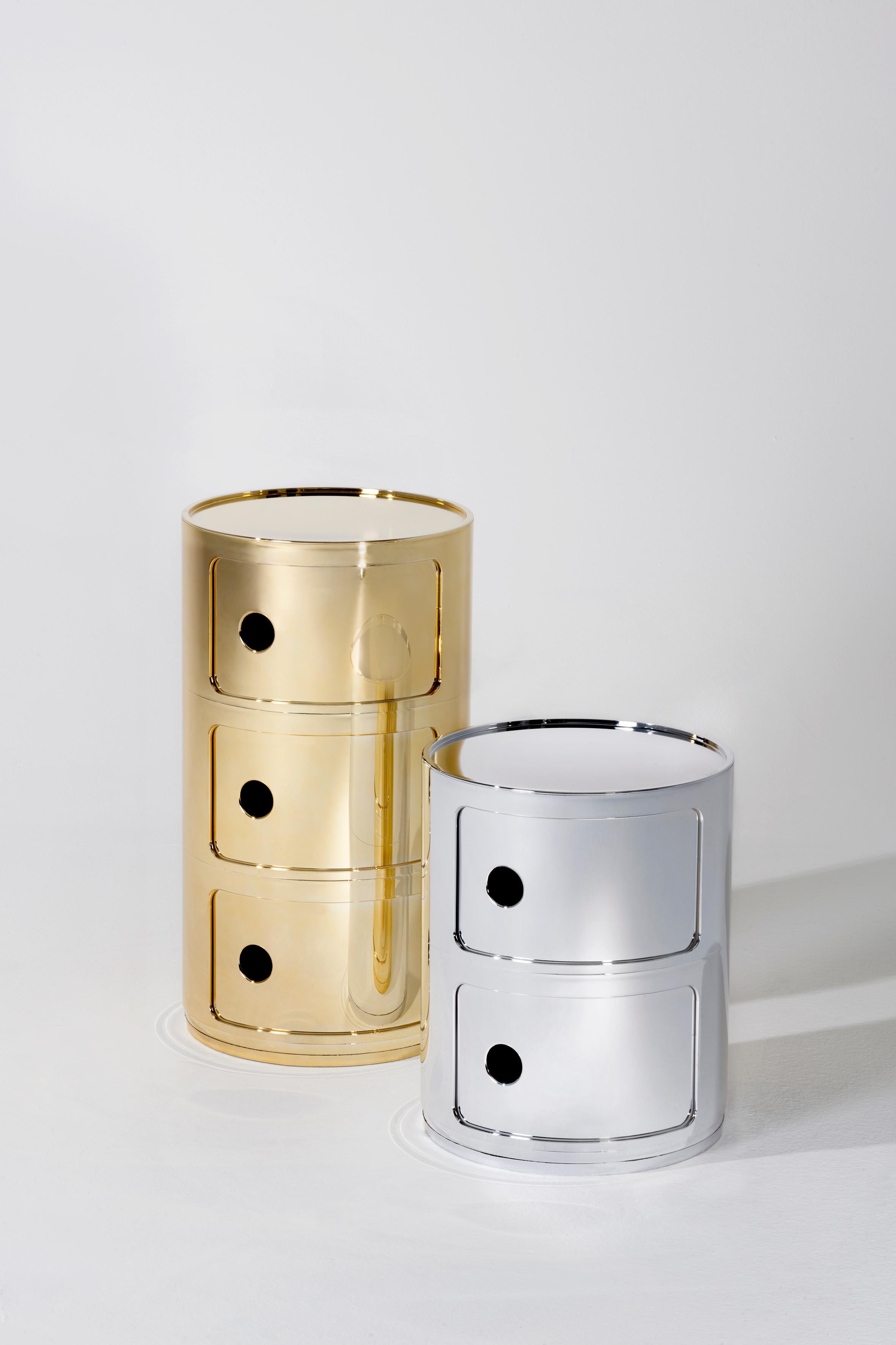 XXIe siècle et contemporain tiroir Componibili Kartell à 3 niveaux en cuivre d'Anna Castelli Ferrieri en vente
