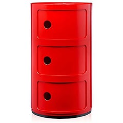 Kartell Componibili 3-Tier Drawer in Red by Anna Castelli Ferrieri
