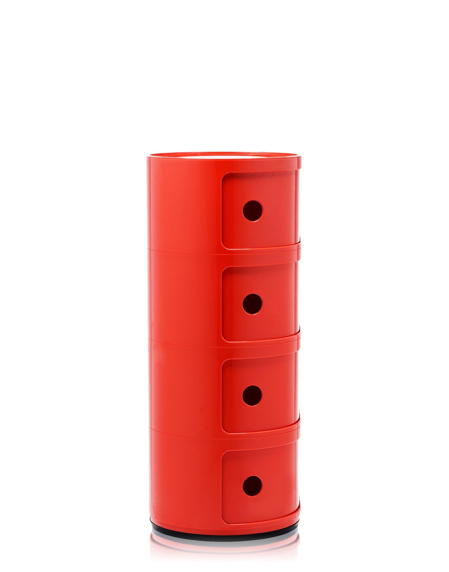 Moderne Meuble Componibili à 4 niveaux rouge Kartell d'Anna Castelli Ferrieri en vente