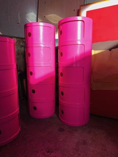 Kartell Componibili 8-Tier Modern Storage Cabinet, Hot Pink, Italy