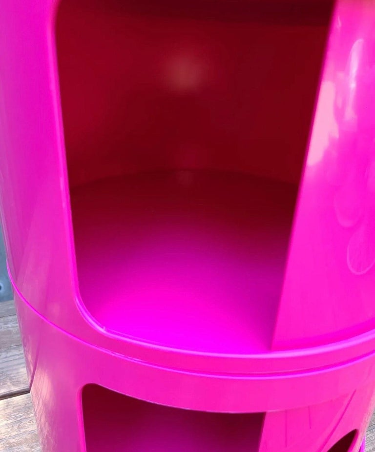 Plastic Kartell Componibili 8-Tier Modern Storage Cabinet, Hot Pink, Italy For Sale