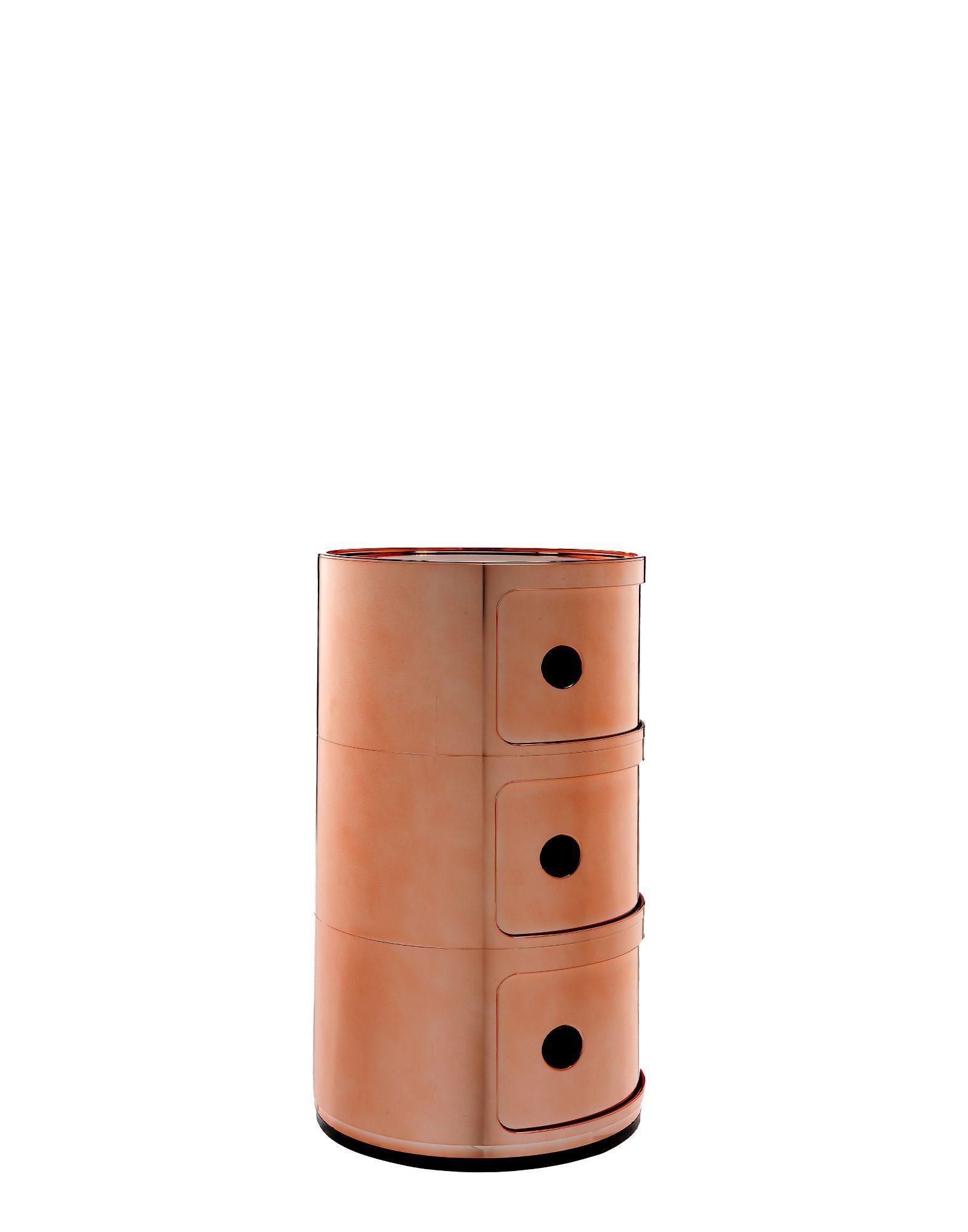 Moderne Lustre Kartell Componibili Copper à 3 niveaux en or par Anna Castelli Ferrieri en vente