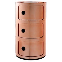 Kartell Componibili Copper 3-Tier Drawer in Gold by Anna Castelli Ferrieri