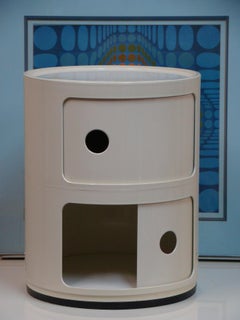 Kartell "Componibili" Round 2-Section Stacking Storage Unit in White, Italy