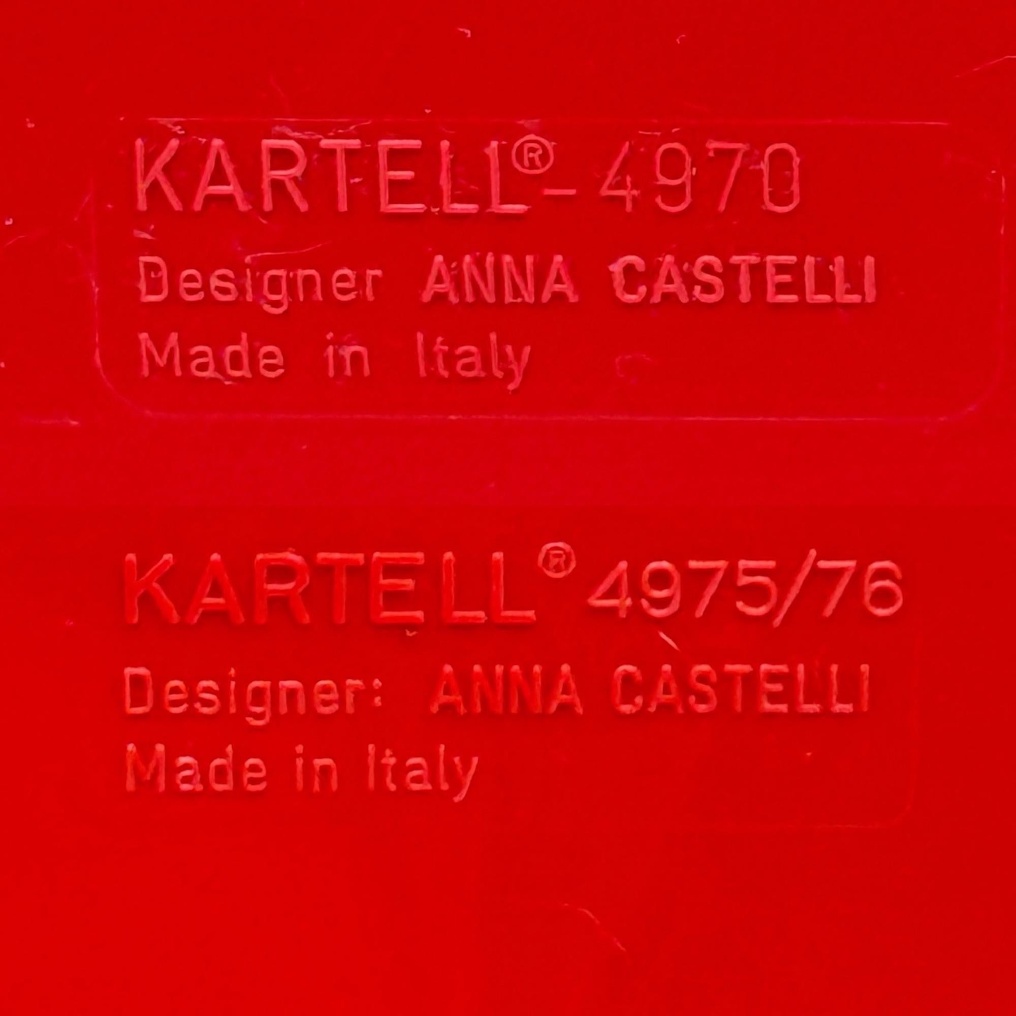 Presenting a rare square modular edition of the renowned Kartell Componibili system, designed by Anna Castelli Ferrieri for Kartell in 1967. This particular set, dating to the late 1960s, exemplifies the principles of Space Age design, where