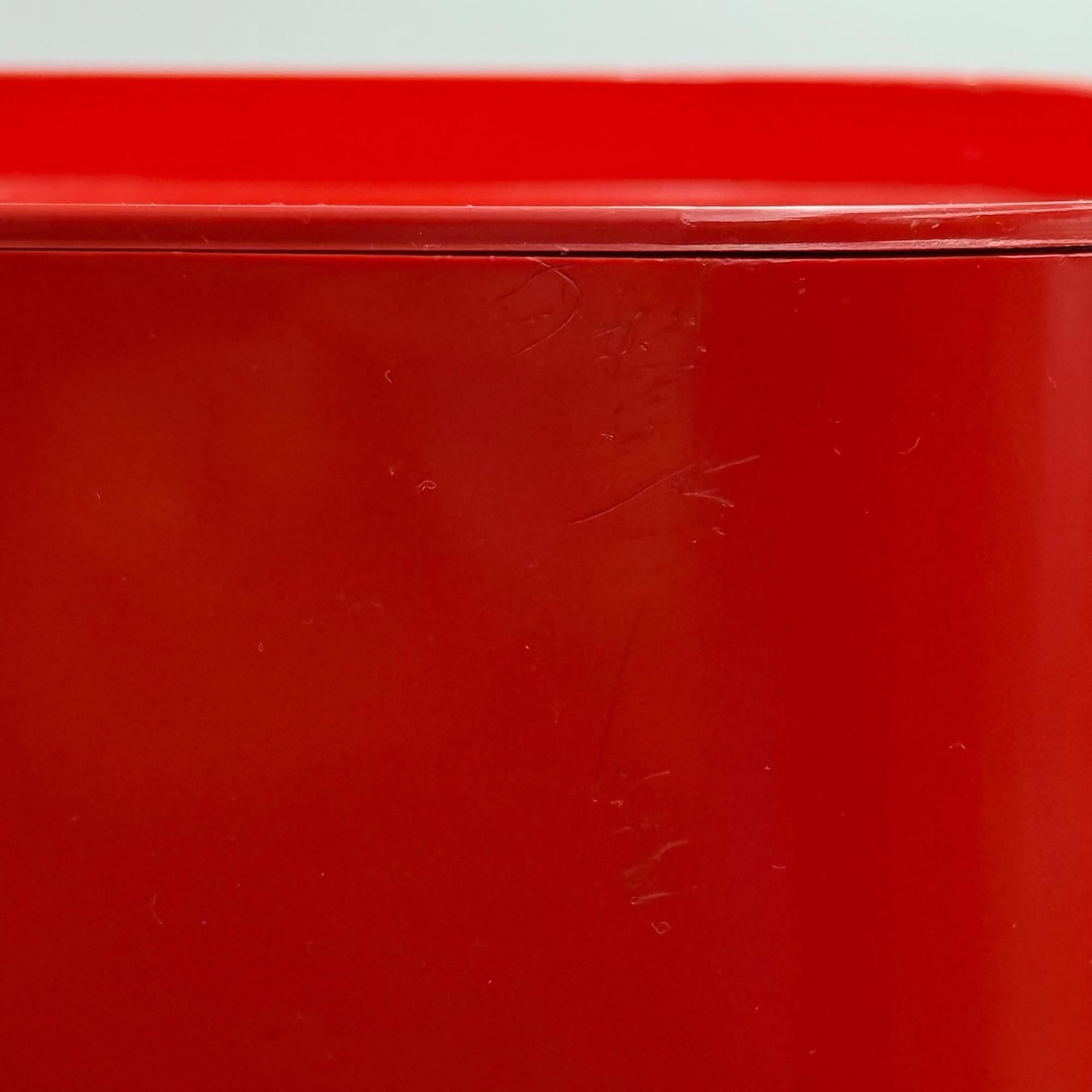 Italian Kartell 'Componibili' Square-Base Serving Trolley / Storage Unit in Red, 1960s