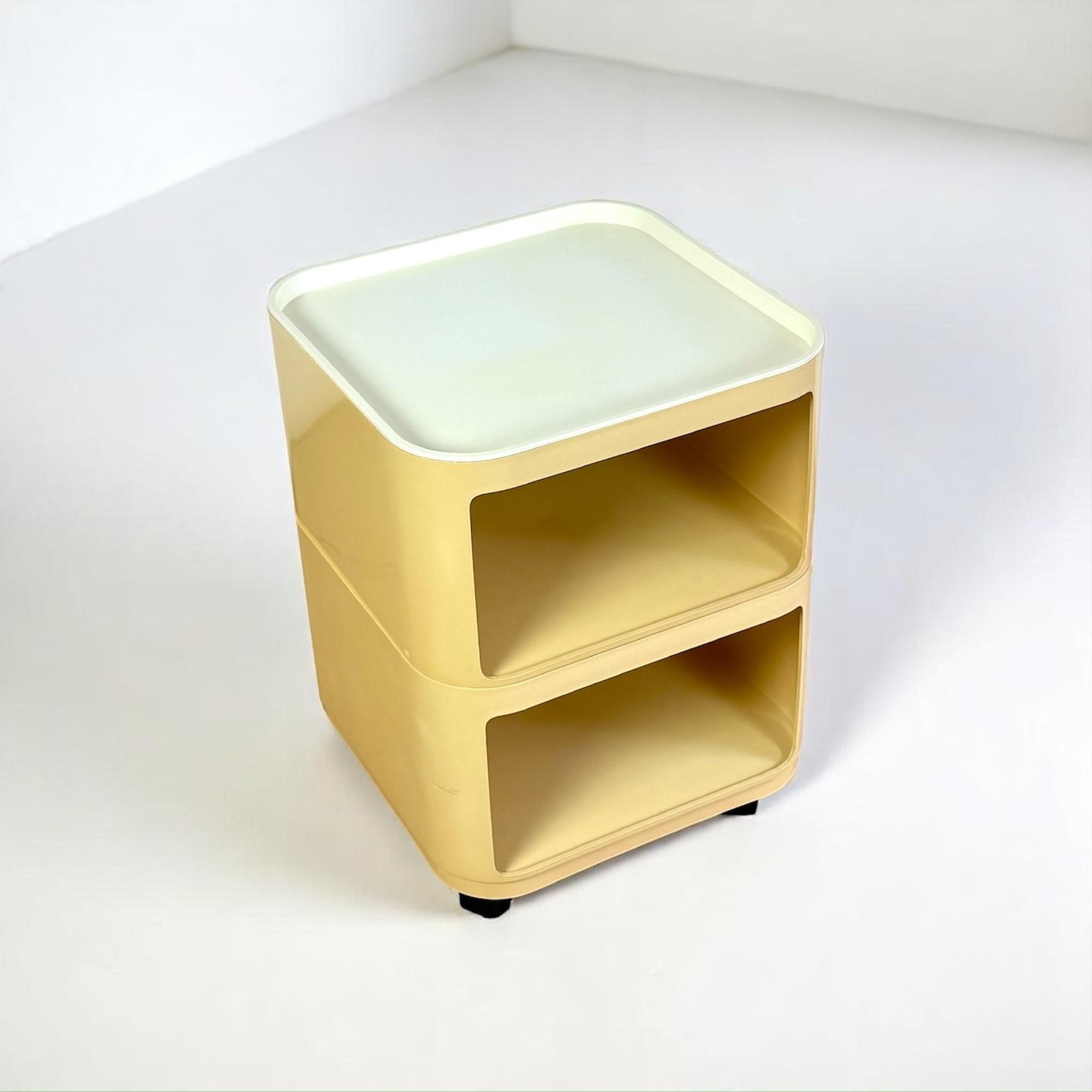 Italian Kartell 'Componibili' Square-Base Serving Trolley / Table Model 4970, 1960s