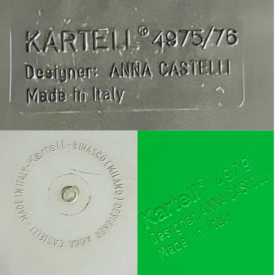 Kartell 'Componibili' Square Based Modules in green black and white, 1960s 2