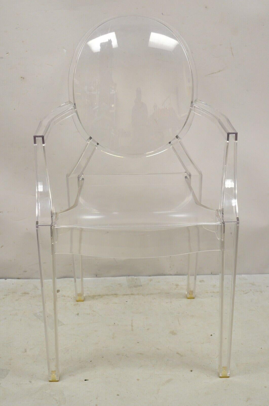 Mid-Century Modern Kartell Designs Louis Ghost Armchair Philippe Starck, Set of 3 For Sale