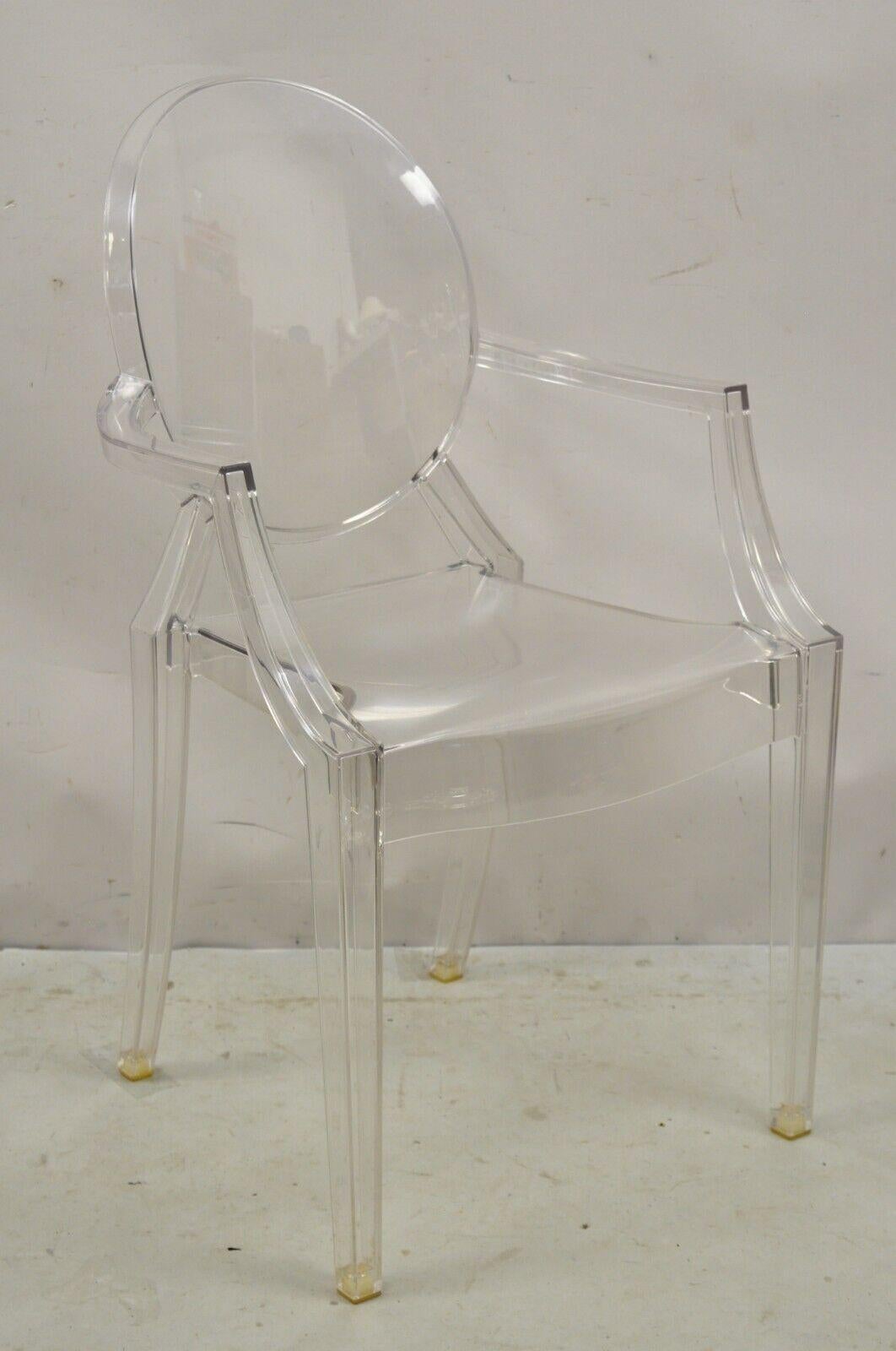 Plastic Kartell Designs Louis Ghost Armchair Philippe Starck, Set of 3 For Sale