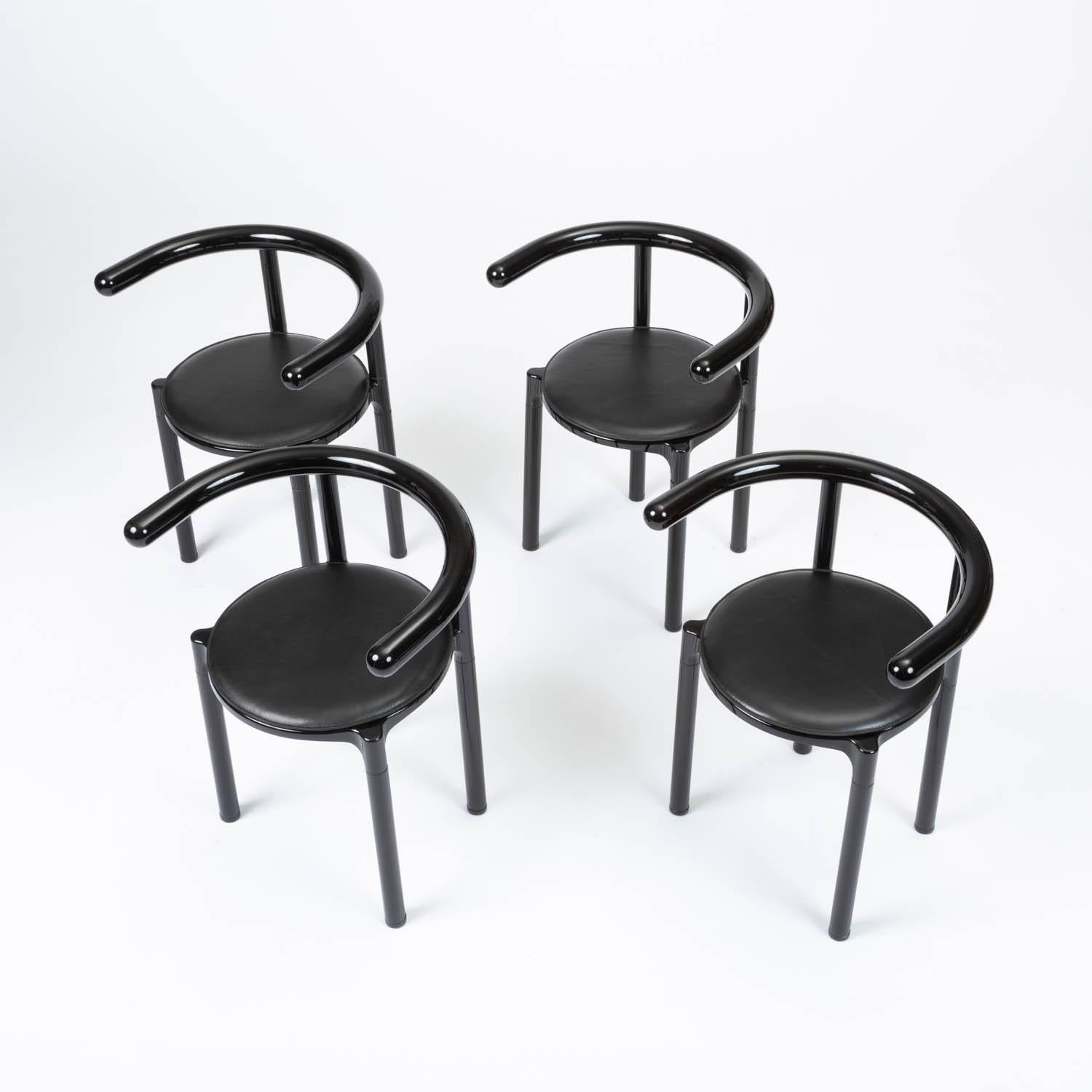 Modern Set of Four Anna Castelli Ferrieri for Kartell Dining Chairs