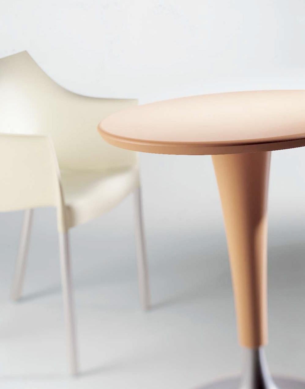 Modern Kartell Dr. Na Table in Wax White by Philippe Starck