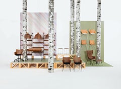 Kartell-Schreibtischohr aus Holz von Philippe Stark in dunklem Holz und schwarzem Rahmen