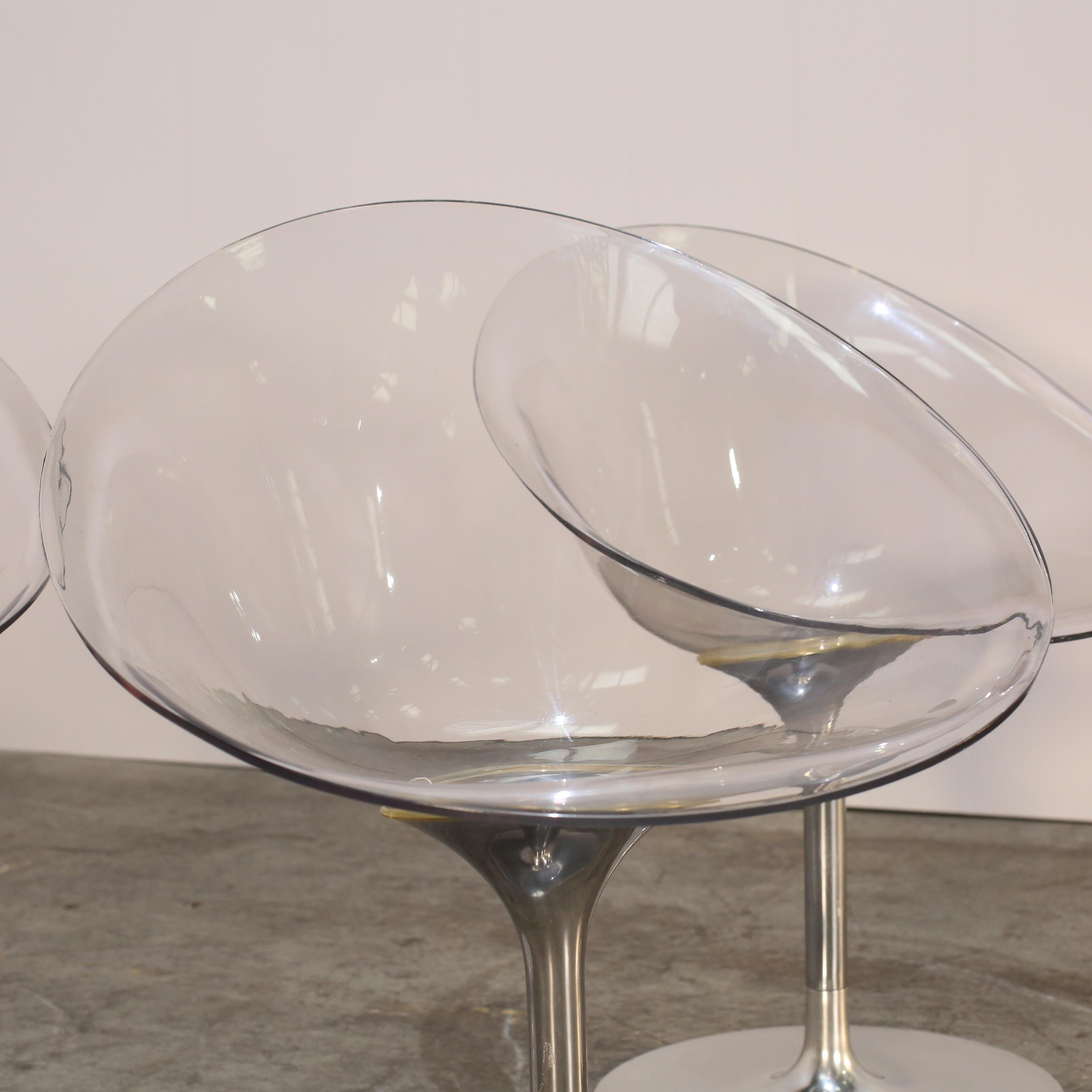 Modern Kartell Eros Swivel Chair by Phillippe Starck, Set of Four For Sale