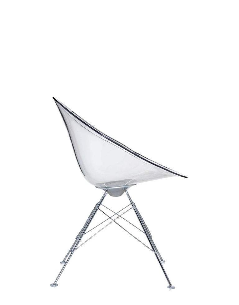 Kartell Eros Swivel Chair in Crystal by Philippe Starck For Sale at