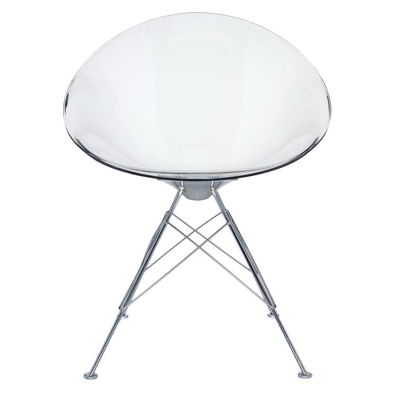 Kartell Eros Swivel Chair in Crystal by Philippe Starck For Sale at