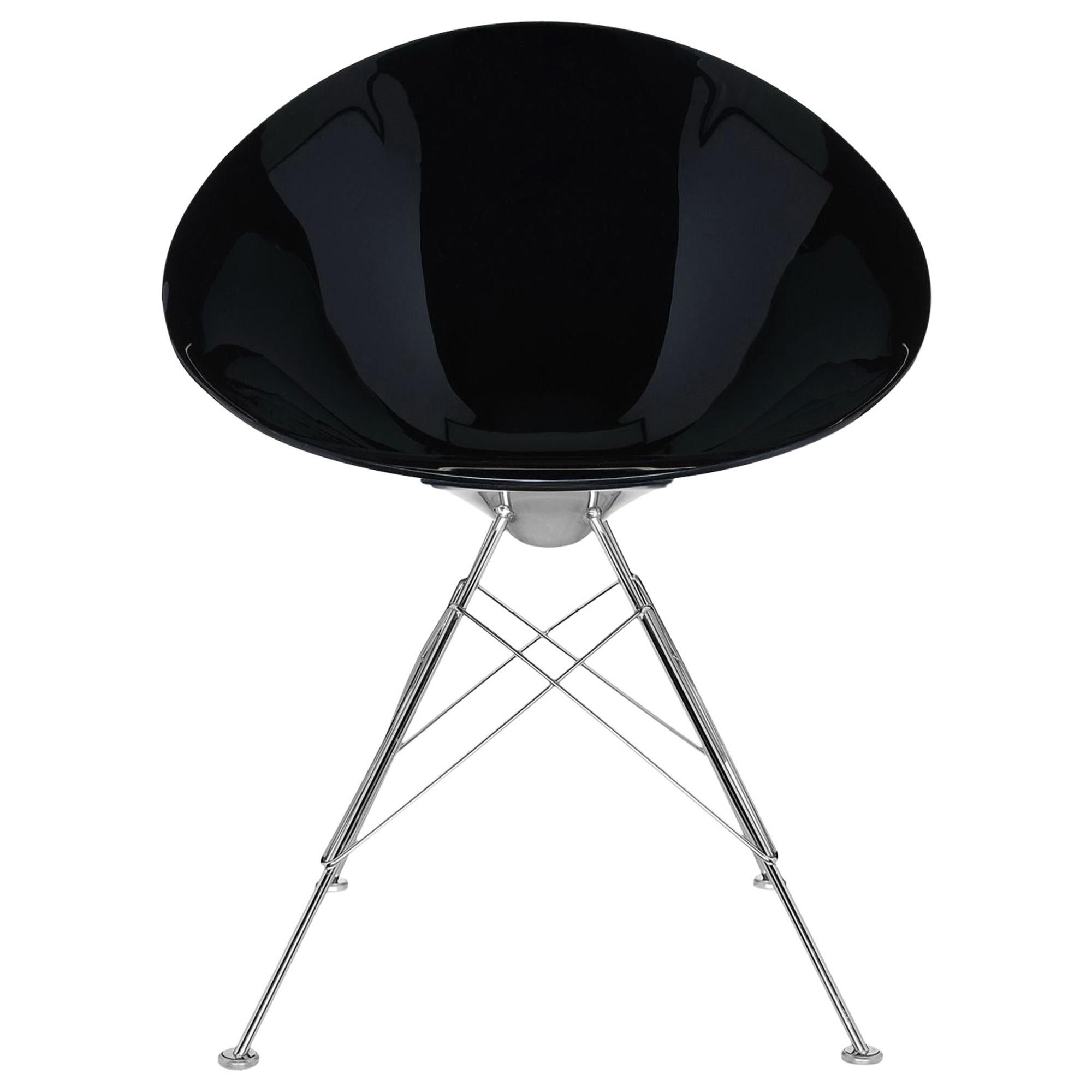 Kartell Eros Swivel Chair in Glossy Black by Philippe Starck For Sale