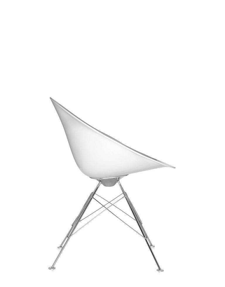 Kartell Eros Swivel Chair in Glossy White by Philippe Starck For Sale