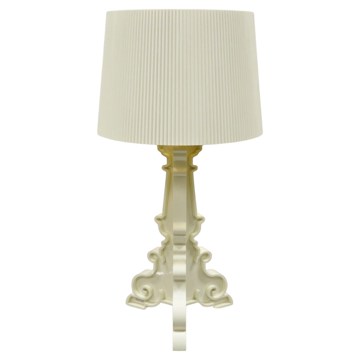 Kartell Ferruccio Laviani Bourgie White Baroque Table Lamp with Shade For Sale