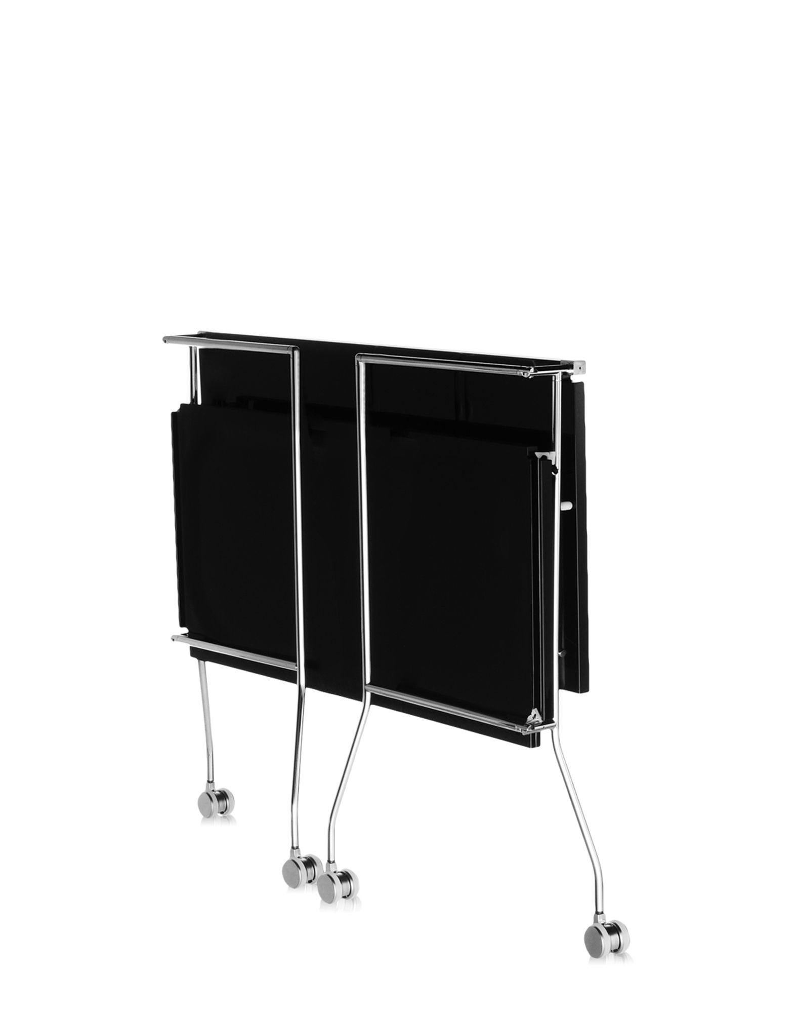 Modern Kartell Flip Trolley in Glossy Black by Antonio Citterio & Toan Nguyen