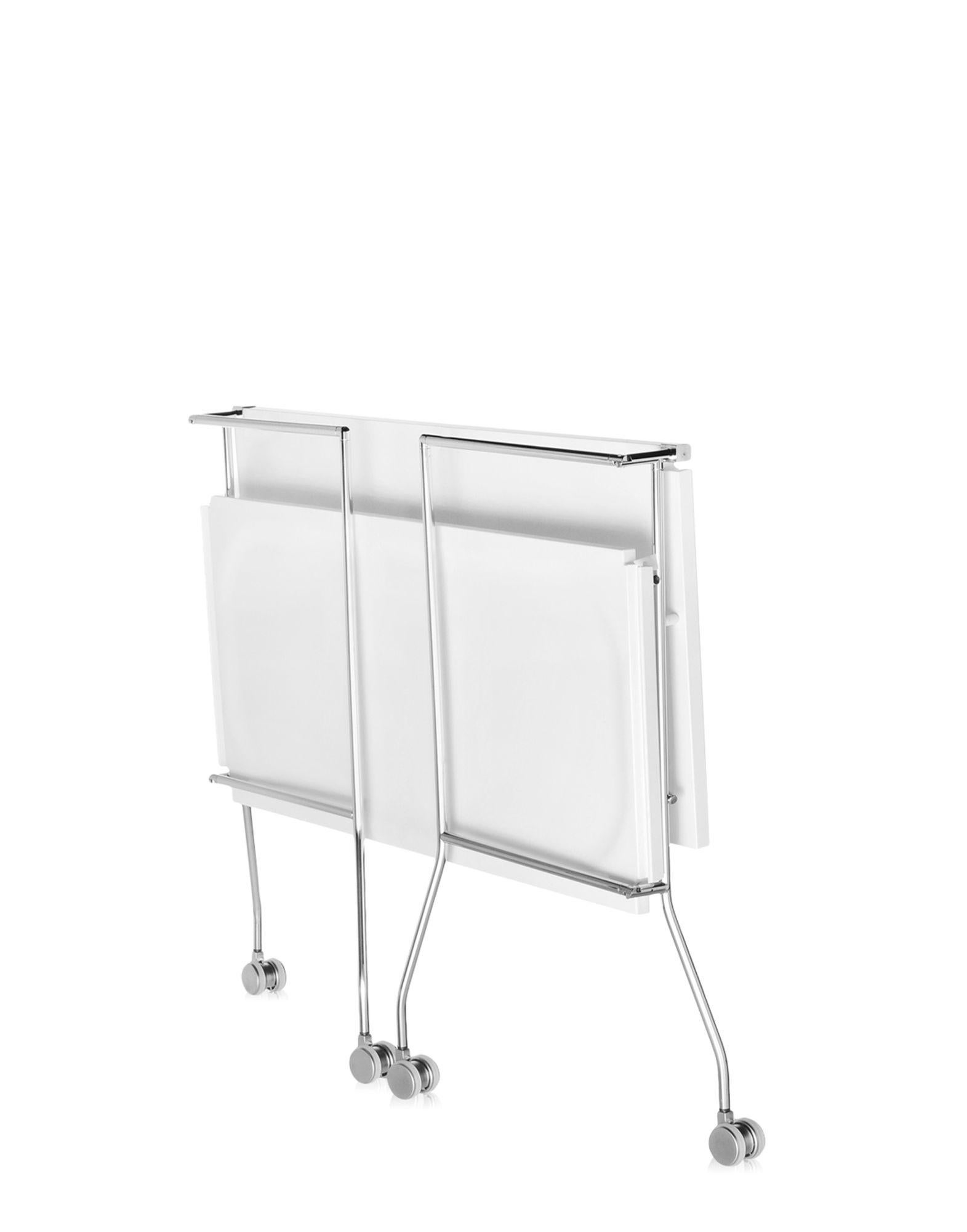 Modern Kartell Flip Trolley in Glossy White by Antonio Citterio & Toan Nguyen For Sale