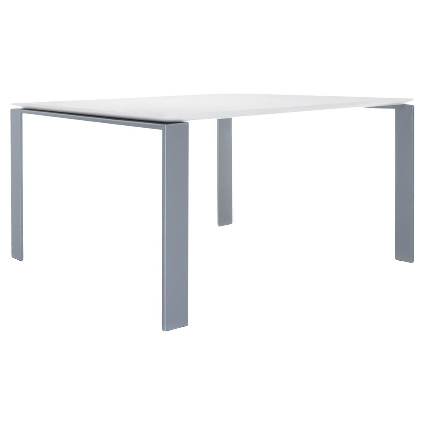 Table Kartell à quatre pieds en blanc/aluminium de Ferruccio Laviani