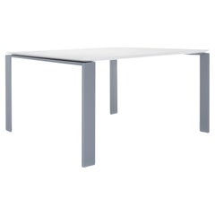 Kartell Four Table in White/Aluminum by Ferruccio Laviani