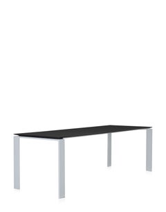Kartell Four Table Soft Touch in Black/ Aluminum by Ferruccio Laviani
