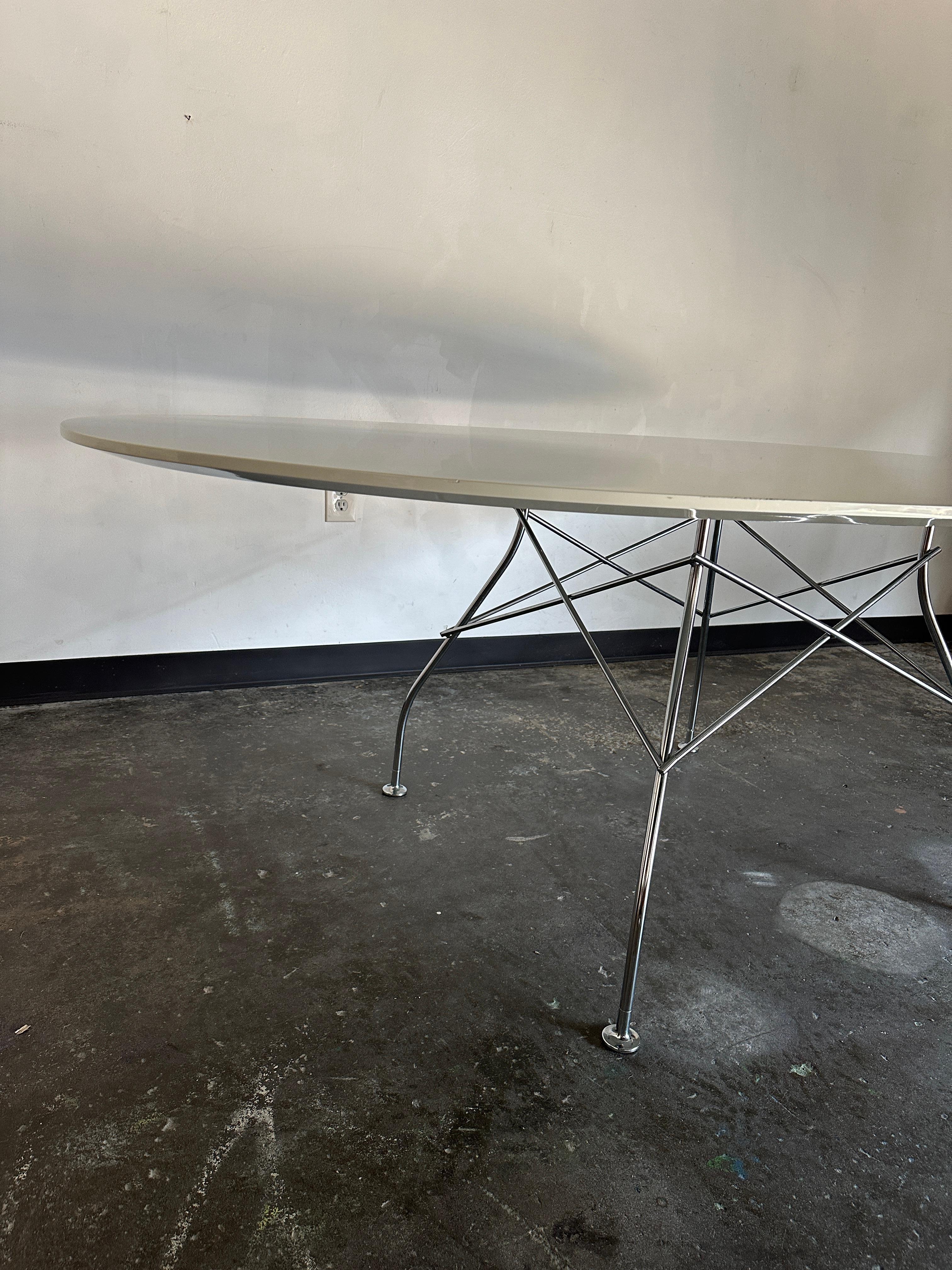Post-Modern Kartell Glossy Oval Dining Table