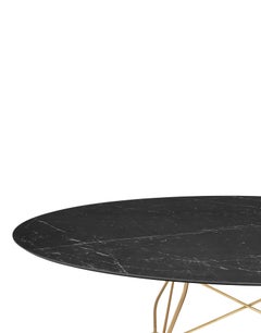 Kartell Glossy Table in Black Marble by Antonio Citterio