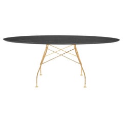 Kartell Glossy Table in Black Marble by Antonio Citterio