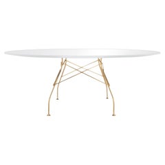 Kartell Glossy Table in Gold / White by Antonio Citterio