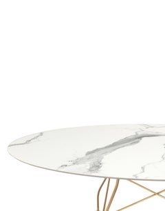 Kartell Glossy Table in Marble White by Antonio Citterio