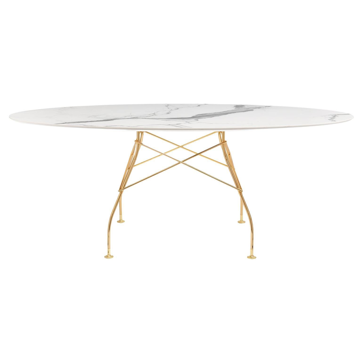 Table Kartell Glossy en marbre blanc par Antonio Citterio en vente