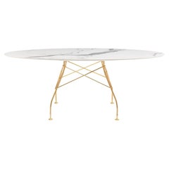 Kartell, glänzender Tisch aus weißem Marmor von Antonio Citterio
