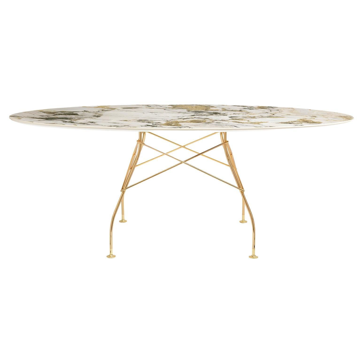 Kartell Glossy Table in Symphonie Marble by Antonio Citterio