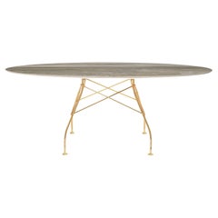 Kartell glänzender Tisch in tropischem Grau von Antonio Citterio